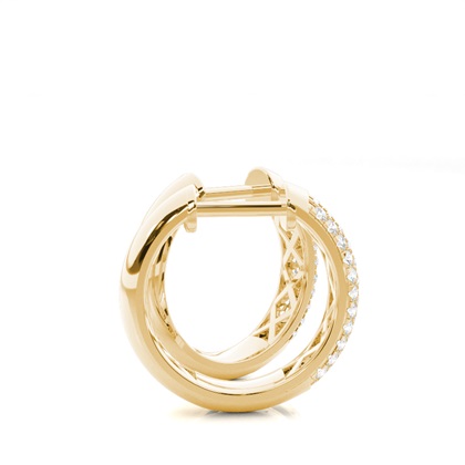 Micro Prong Setting Runde Diamant Creolen