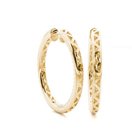 Micro Prong Setting Runde Diamant Creolen