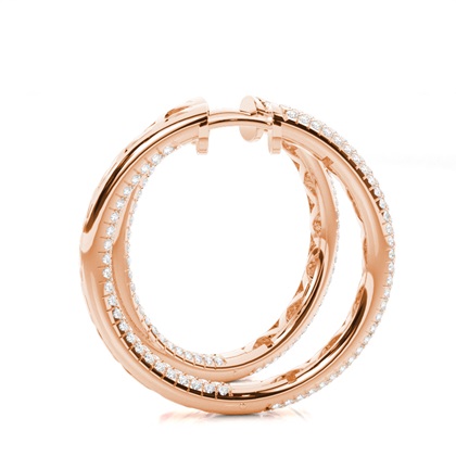 Micro Prong Setting Runde Diamant Creolen