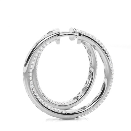 Micro Prong Setting Runde Diamant Creolen