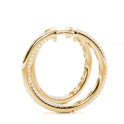 Micro Prong Setting Runde Diamant Creolen