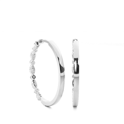 Prong Setting Round Diamond Hoop Earrings