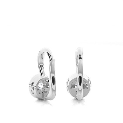 Bezel Setting Round Diamond Hoop Earrings