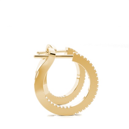 Yellow Gold Diamond Hoop Earrings