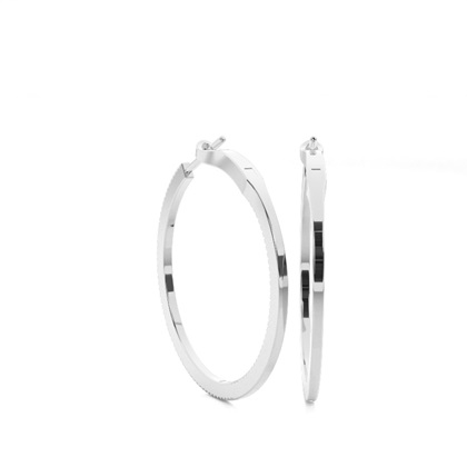 Micro Prong Setting Round Diamond Hoop Earrings
