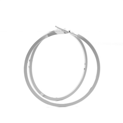 Micro Prong Setting Round Diamond Hoop Earrings