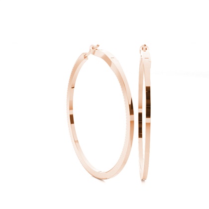 Micro Prong Setting Round Diamond Hoop Earrings