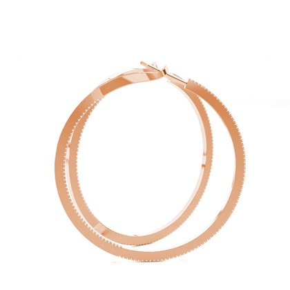 Micro Prong Setting Runde Diamant Creolen