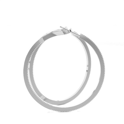 Micro Prong Setting Runde Diamant Creolen