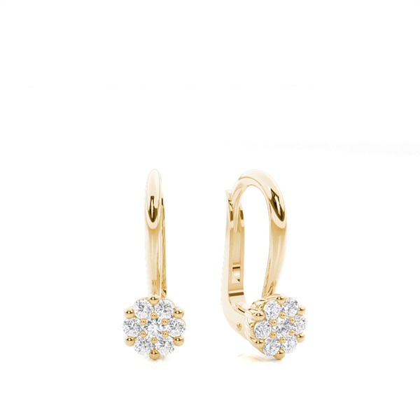 Prong Setting Round Diamond Hoop Earrings