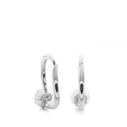 Prong Setting Round Diamond Hoop Earrings