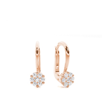 Rose Gold Diamond Hoop Diamond Earrings