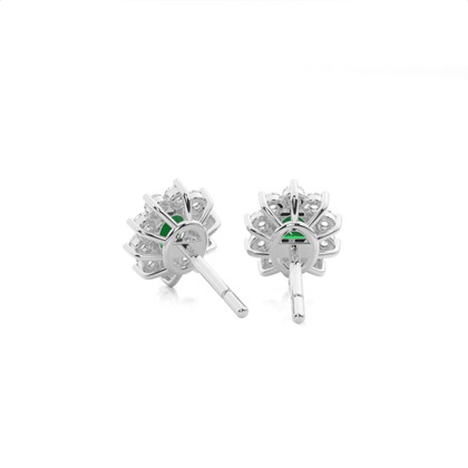 Zinkeneinstellung runder smaragd halo-Ohrstecker