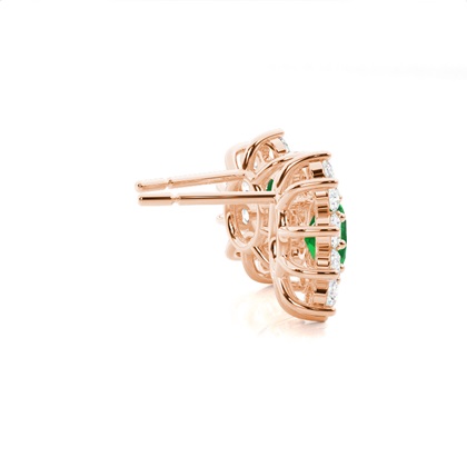 Zinkeneinstellung runder smaragd halo-Ohrstecker