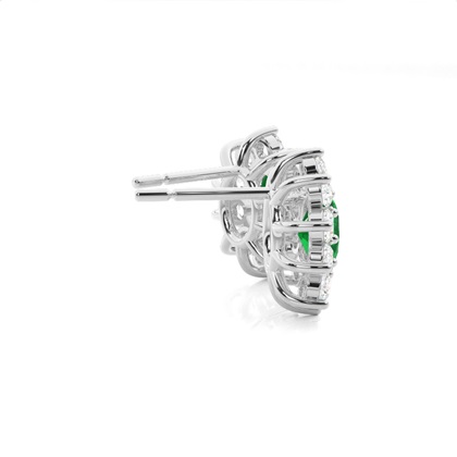 Zinkeneinstellung runder smaragd halo-Ohrstecker