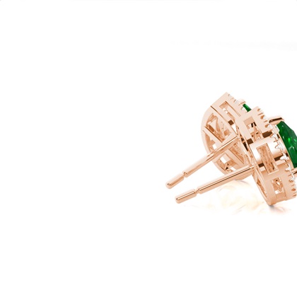 Zinkeneinstellung runder smaragd halo-Ohrstecker