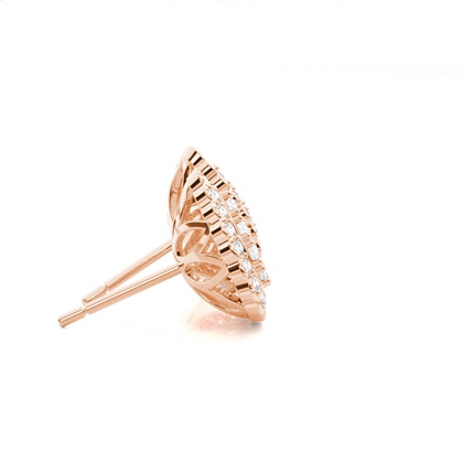 Gemeinsame Zinkeneinstellung runde Diamant-Cluster-Ohrringe