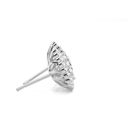 Gemeinsame Zinkeneinstellung runde Diamant-Cluster-Ohrringe