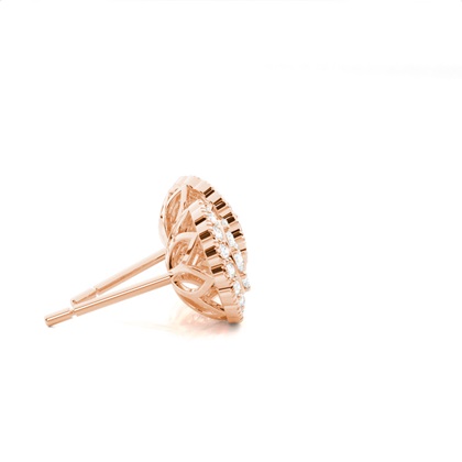 Gemeinsame Zinkeneinstellung runde Diamant-Cluster-Ohrringe