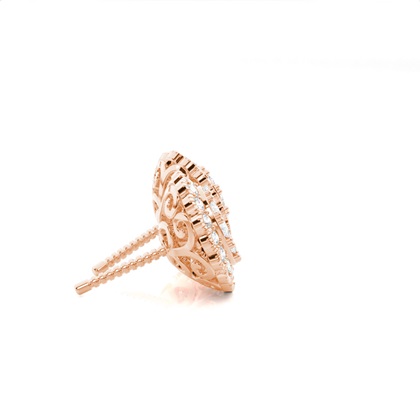 Gemeinsame Zinkeneinstellung runde Diamant-Cluster-Ohrringe