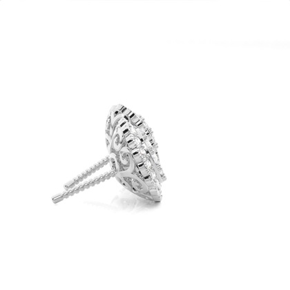 Gemeinsame Zinkeneinstellung runde Diamant-Cluster-Ohrringe