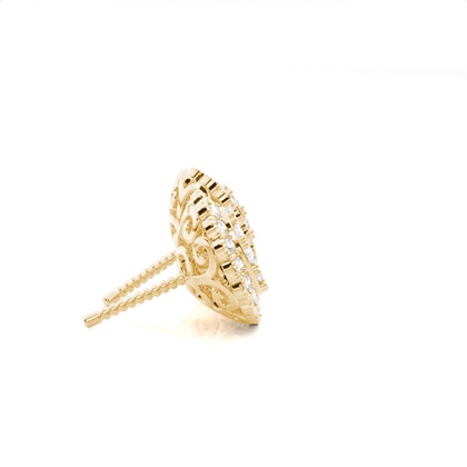 Gemeinsame Zinkeneinstellung runde Diamant-Cluster-Ohrringe