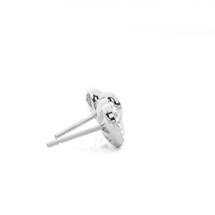 Micro Prong Setting Runde Diamant Cluster Ohrringe