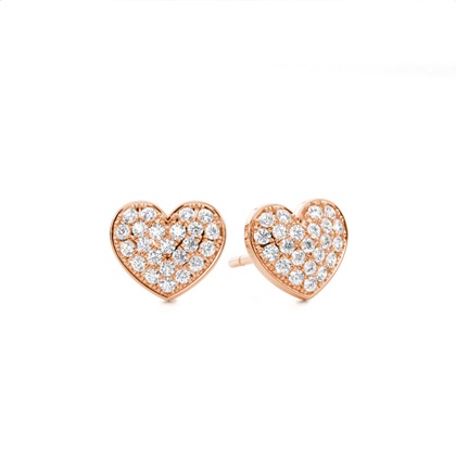 Micro Prong Setting Round Diamond Cluster Earrings