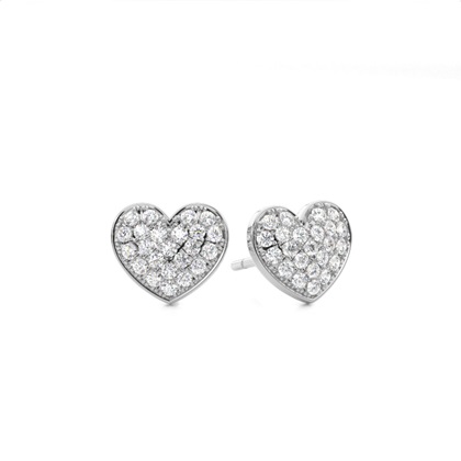Micro Prong Setting Round Diamond Cluster Earrings