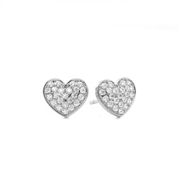 Micro Prong Setting Round Diamond Cluster Earrings