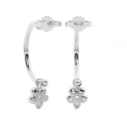 Prong Setting Round Diamond Hoop Earrings