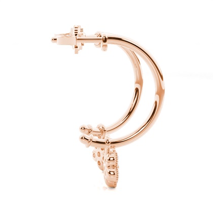 Rose Gold Diamond Hoop Earrings