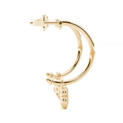 Yellow Gold Diamond Hoop Earrings