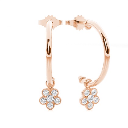 Rose Gold Diamond Hoop Earrings