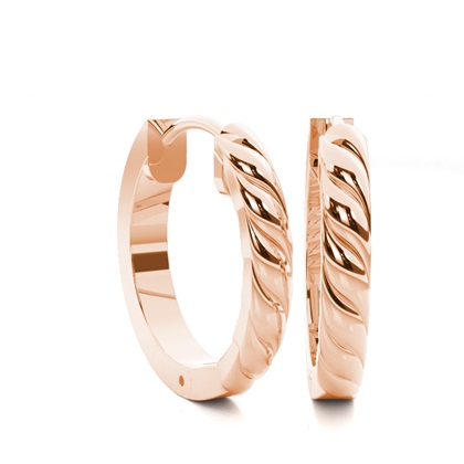 Pave Setting Round Diamond Hoop Earrings