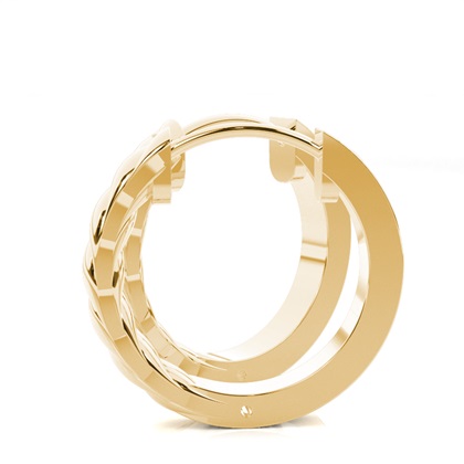 Yellow Gold Diamond Hoop Diamond Earrings