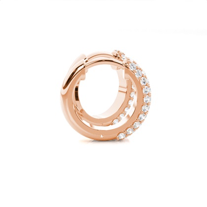Rose Gold Diamond Hoop Earrings