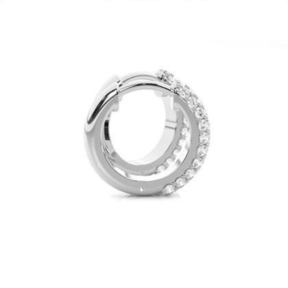 Micro Prong Setting Round Diamond Hoop Earrings