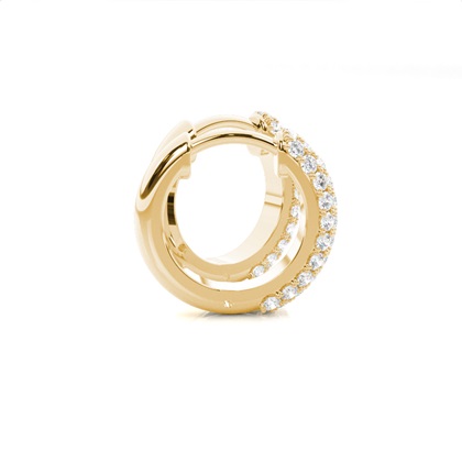 Yellow Gold Diamond Hoop Earrings