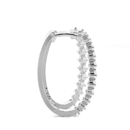 Platinum Diamond Hoop Earrings