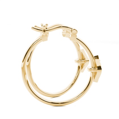 Yellow Gold Diamond Hoop Earrings