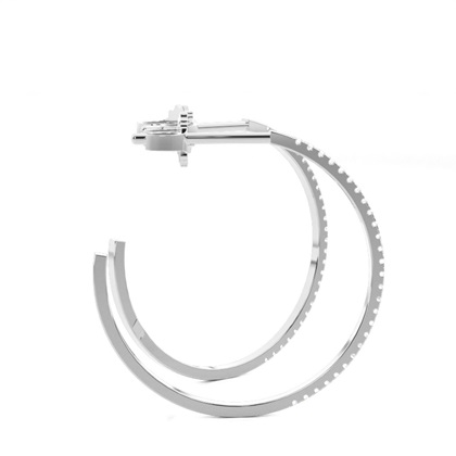 Platinum Diamond Hoop Earrings