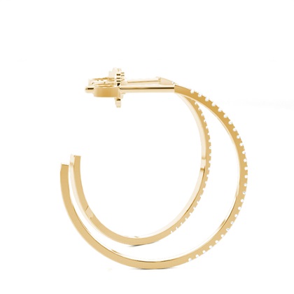 Micro Prong Setting Round Diamond Hoop Earrings