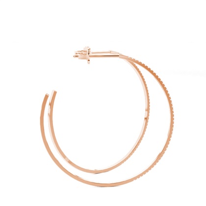 Rose Gold Diamond Hoop Earrings