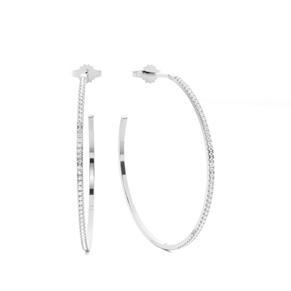 White Gold Hoop Diamond Earrings