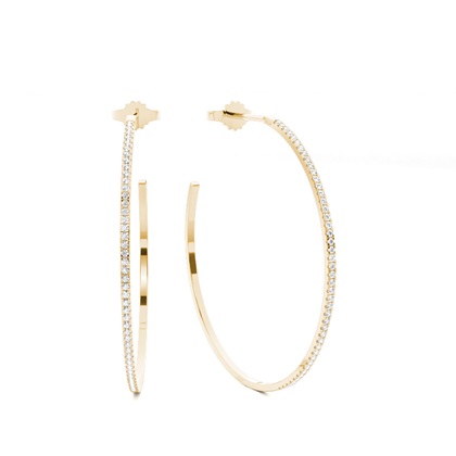 Yellow Gold Diamond Hoop Earrings