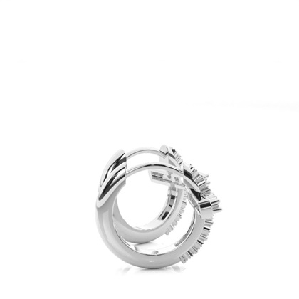 Illusion Plate Prong Einstellung runde Diamant-Creolen