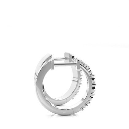 Illusion Plate Prong Einstellung runde Diamant-Creolen