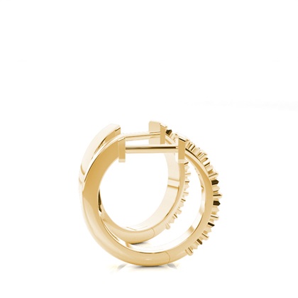 Illusion Plate Prong Einstellung runde Diamant-Creolen