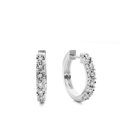 White Gold Diamond Hoop Diamond Earrings